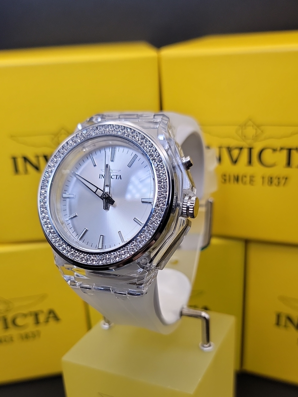 Invicta Celestial Light Up Ladys Watch 70306 Silver Rhinestone 45mm Unisex VIDEO - Picture 2 of 15
